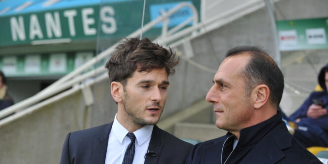 Michel Der Zakarian, entraîneur du FC Nantes ( à droite), et Franck Kita, directeur général du club, le 23 février à Nantes.