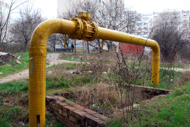 Une conduite de gaz à Sébastopol en Crimée en mars.