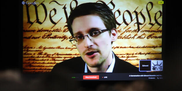 L'ex-consultant de l’Agence nationale de la sécurité américaine Edward Snowden s’exprime, depuis la Russie, au Festival high-tech d’Austin, le 10 mars.