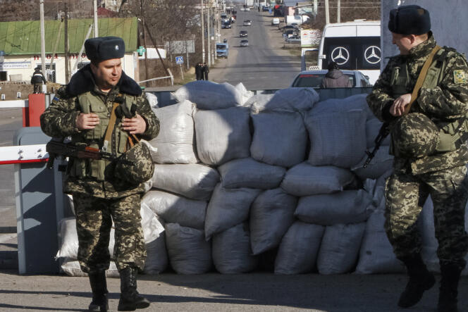 A la frontière entre l'Ukraine et la Transnistrie, le 13 mars.