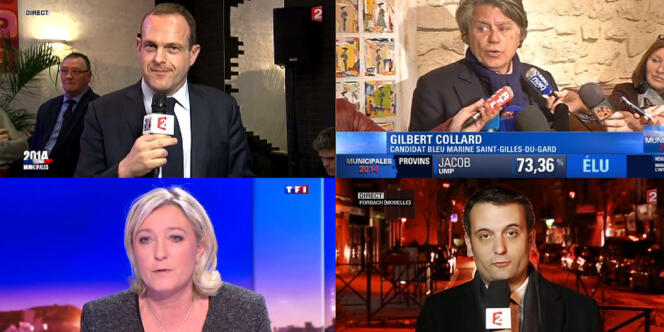 Steeve Briois, Gilbert Collard, Marine Le Pen et Florian Philippot, dimanche 23 mars 2013.