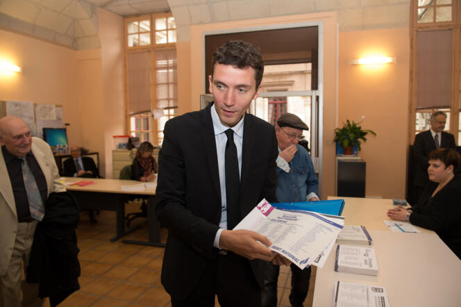 Julien Sanchez, à Beaucaire le 30 mars 2014. 