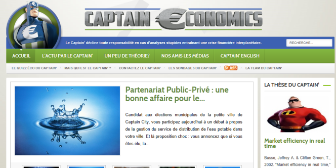 Page d'accueil du site Captain Economics.