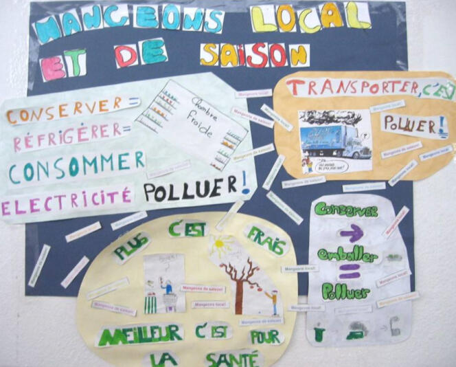 Affiche réalisée par les élèves de l'école élémentaire Olivier-de-Serres, à Paris (15e).