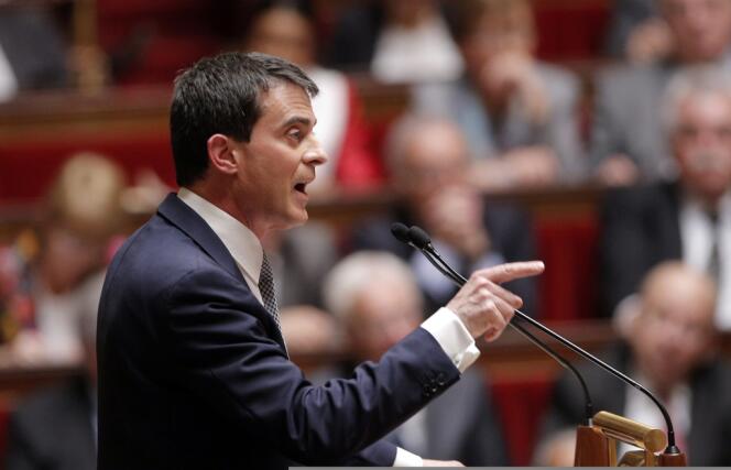Manuel Valls, le 8 avril à l'Assemblée nationale lors de son discours de politique générale.