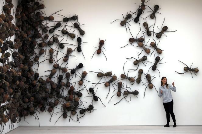Rafael Gomezbarros a tapissé les murs d'une foule de très grosses fourmis en résine et branchages. 