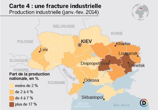Carte industrielle de l'Ukraine
