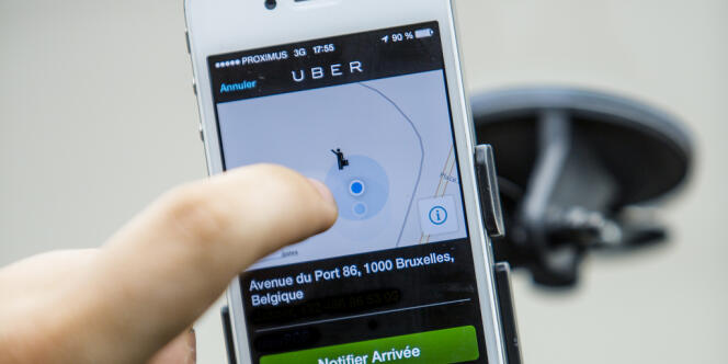 Application « Uber » sur smartphone. 