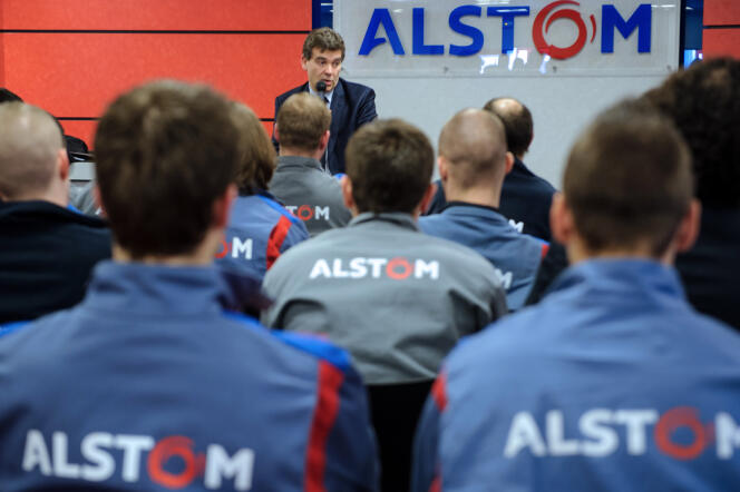 Le rôle d'Arnaud Montebourg (ici à Belfort en mars 2013) dans le choix du gouvernement sur Alstom a été salué par le premier ministre, Manuel Valls.