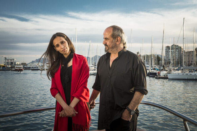 Wiam Simav Bedirxan et Ossama Mohammed lors de leur première rencontre à Cannes, le 16 mai 2014.