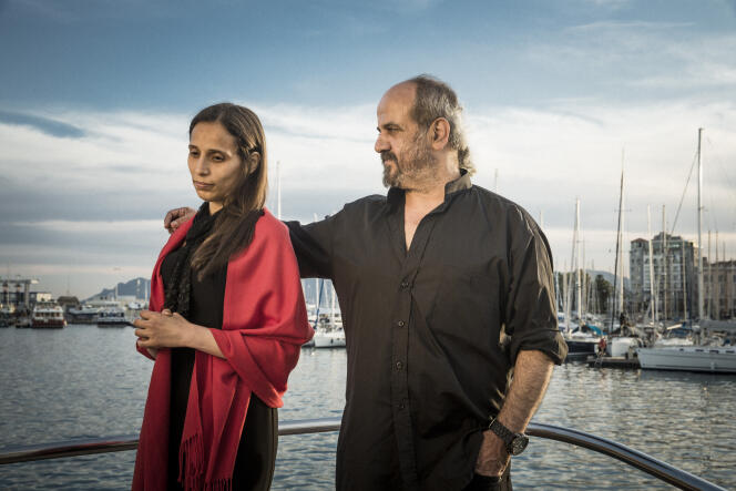Wiam Simav Bedirxan et Ossama Mohammed lors de leur première rencontre à Cannes, le 16 mai 2014.