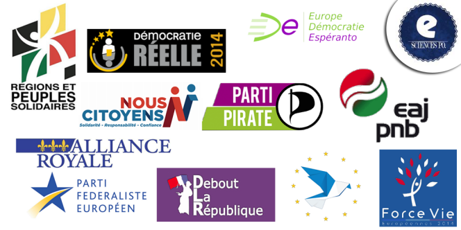 Les petits partis candidats aux élections européennes de 2014 en France.