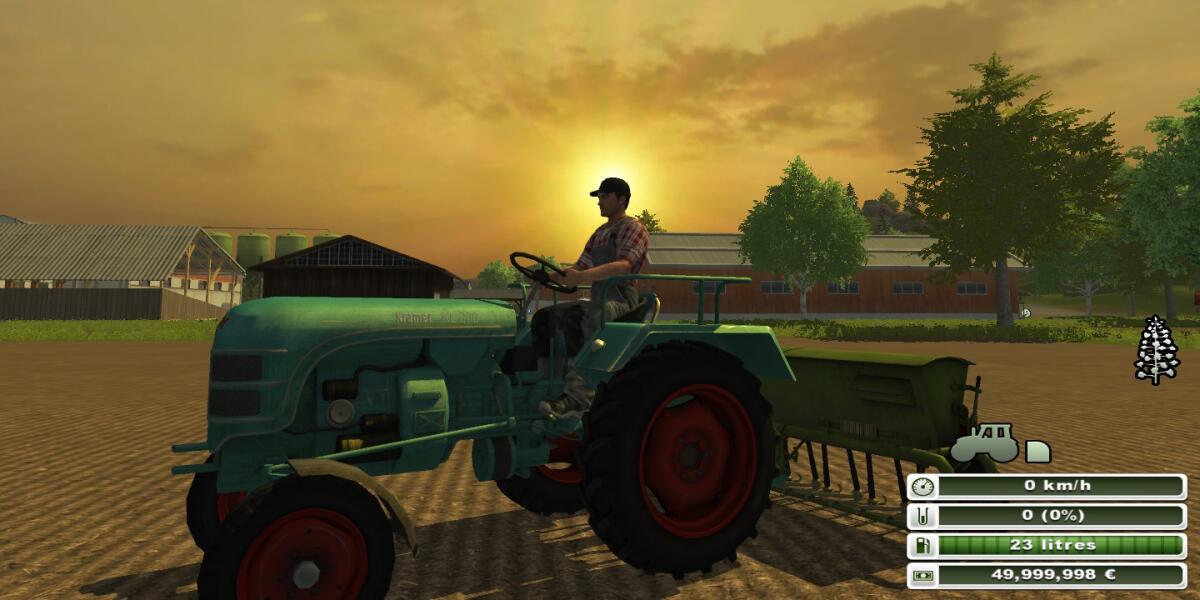 L'activité principale du jeu : la conduite de tracteurs. 