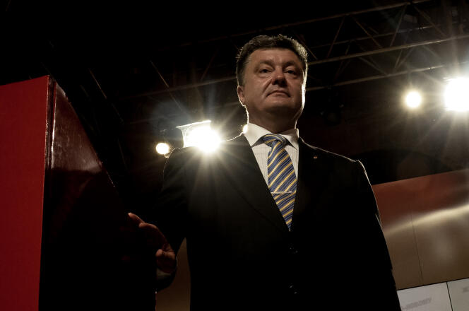 Petro Porochenko dans son quartier général à Kiev, le 25 mai, au soir de sa victoire à la l'élection présidentielle.