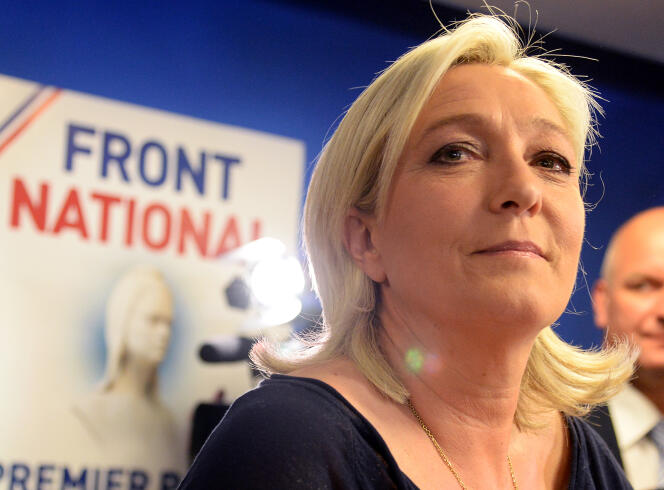 Marine Le Pen au siège du Front national, le 25 mai à Nanterre.