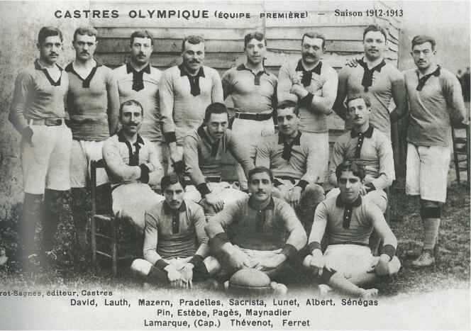 L'équipe première du Castres Olympique en 1912-1913. 