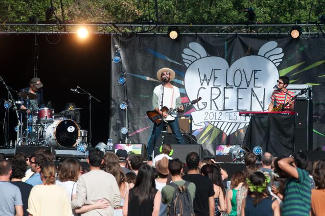 Herman Dune en concert au festival We Love Green, en septembre 2012, à Paris.