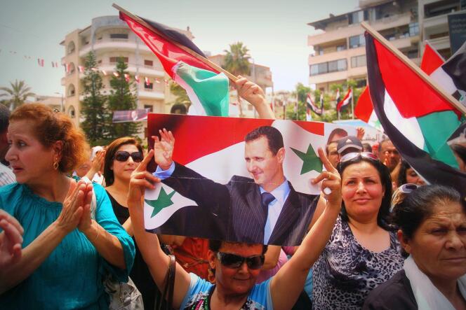A Damas, le 27 mai 2014. Le scrutin présidentiel du 3 juin devrait offrir à Bachar Al-Assad son troisième mandat consécutif.