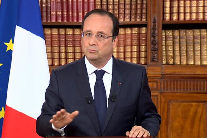 Le président de la République François Hollande lundi 26 mai, lors de son allocution télévision au lendemain des élections européennes. 