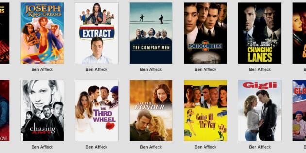 Ben Affleck est plutôt bien représenté sur la plateforme.