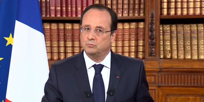 Le président de la République François Hollande lundi 26 mai, lors de son allocution télévision au lendemain des élections européennes. 