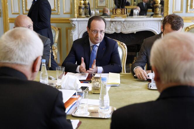François Hollande à l'Elysée, en avril.