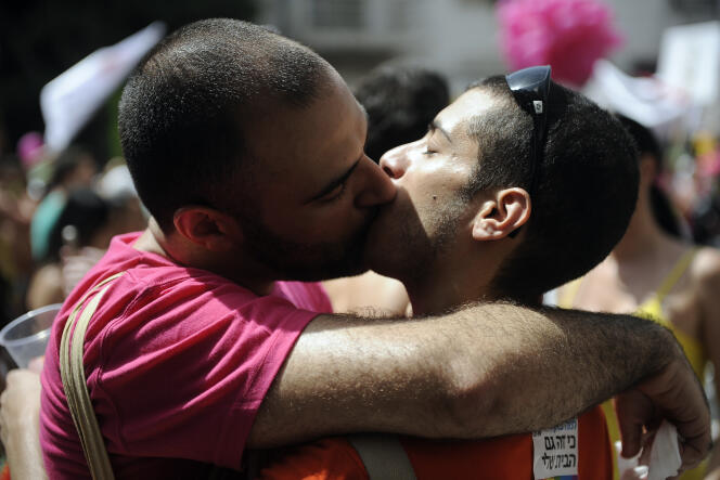 Durant la gay pride à Tel Aviv en 2013.