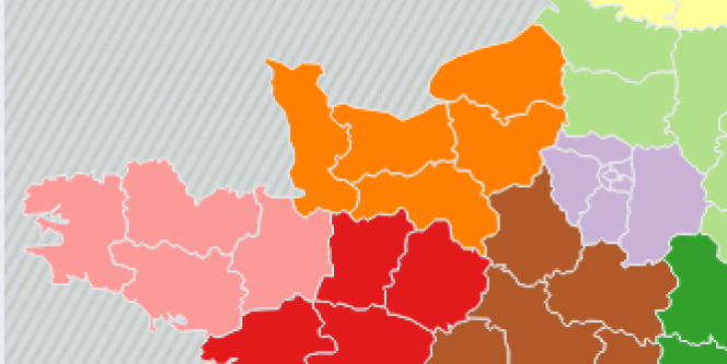 La future région Normandie (en orange)