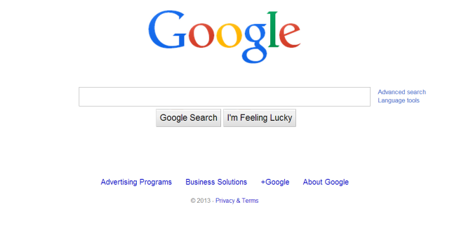 La page d'accueil américaine du moteur de recherche Google.