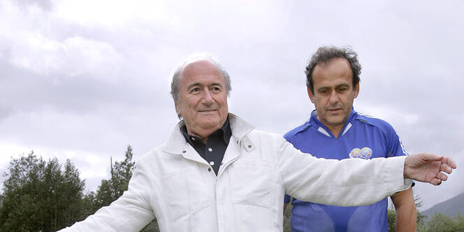 Sepp Blatter et Michel Platini à Bruxelles en août 2006.