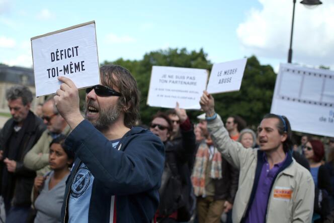 Lors d'une manifestation des intermittents le 14 mai à Paris. 