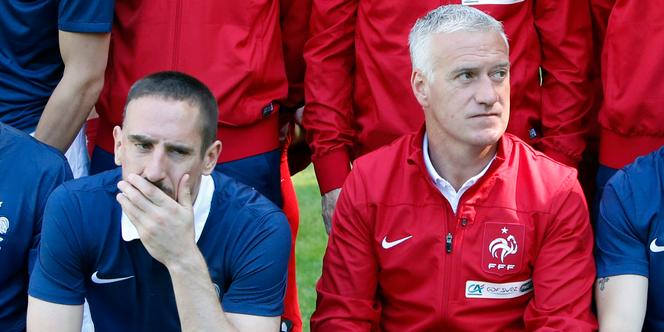 Franck Ribéry et Didier Deschamps, le 6 juin à Clairefontaine.