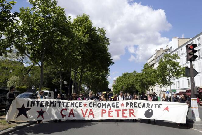 Manifestation d'intermittents du spectacle, le 14 mai à Paris.
