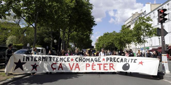 Manifestation d'intermittents du spectacle, le 14 mai à Paris.