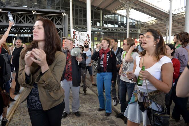 Les intermittents manifestaient, mercredi 18 juin, au parc de La Villette.