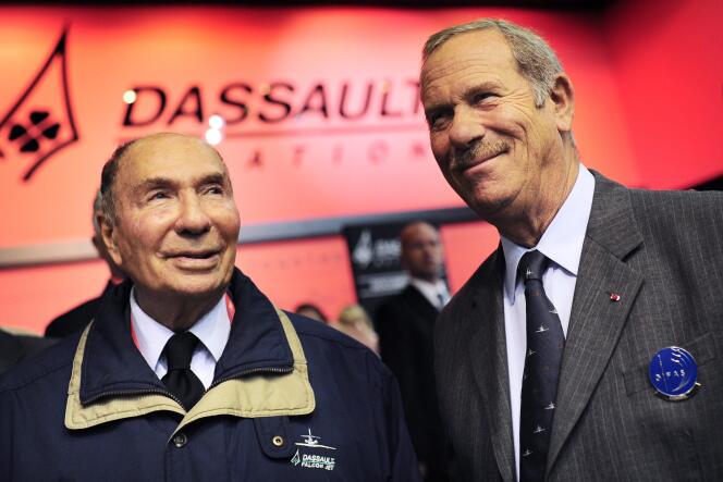 Serge Dassault et Charles Edelstenne, au Salon du Bourget, en 2011.