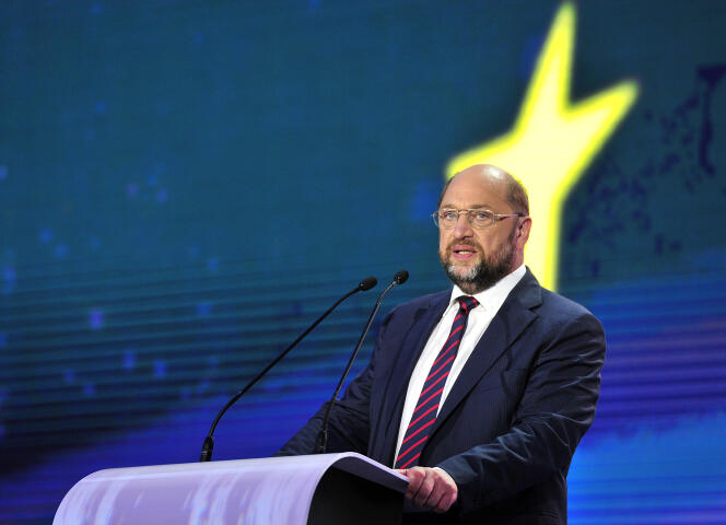 Le socialiste Martin Schulz a été réélu à la présidence du Parlement européen, à Strasbourg, le 1er juillet 2014.