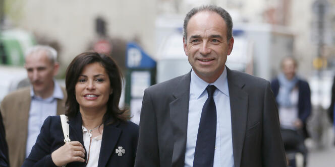 Jean-François Copé et son épouse Nadia, le 30 mars 2014.