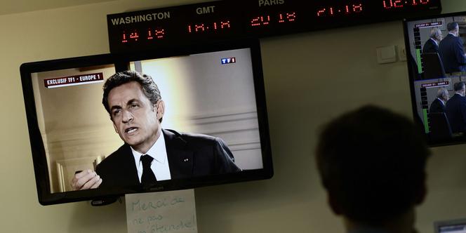 A l’AFP, pendant l’entretien télévisé de Nicolas Sarkozy après sa mise en examen, le 2 juillet.