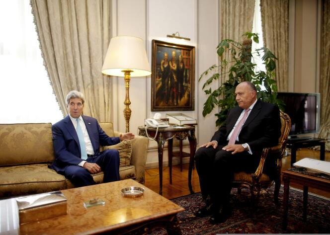 John Kerry rencontre le chef de la diplomatie égyptienne, Sameh Choukri, le 22 juillet au Caire.