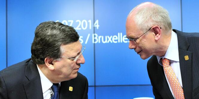 José Manuel Barroso et Herman Van Rompuy à Bruxelles, le 16 juillet.