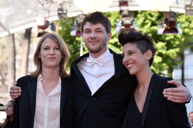 De gauche à droite : Claire Burger, Samuel Theis et Marie Amachoukeli, réalisateurs du film 