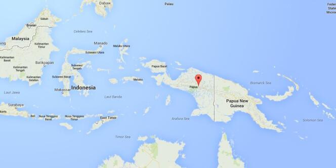 La ville de Wamena en Papouasie où a été arrêté le journaliste Thomas Dandois, le 7 août 2014. 