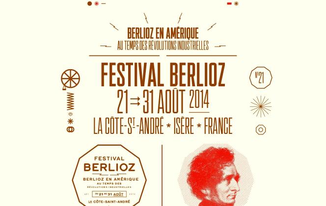 L'affiche du Festival Berlioz qui se déroule  à La Côte-Saint-André, en Isère, du 21 au 31 août 2014. 