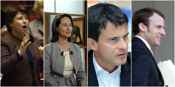 Martine Aubry, Ségolène Royal, Manuel Valls et Emmanuel Macron.