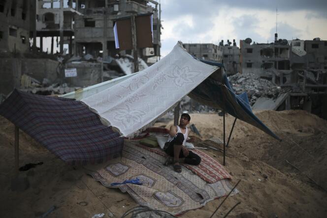 Le 31 août, dans les décombres du quartier de Chadjaiya (est de la ville de Gaza), bombardé par les Israéliens.