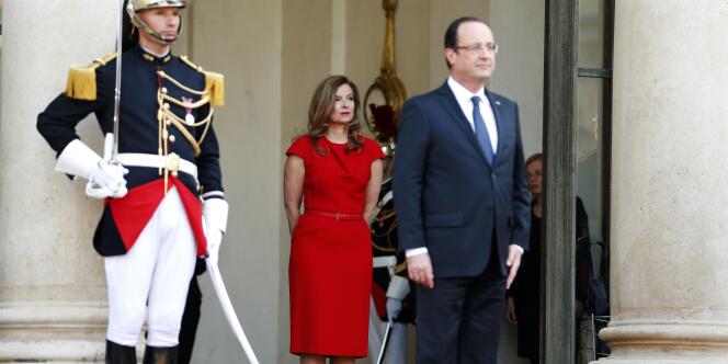 Valérier Trierweiler et François Hollande à l'Elysée, le 7 mai 2013. 