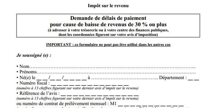 Revenus En Baisse Demandez Un Delai De Paiement Aux Impots