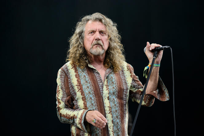 Le chanteur Robert Plant en concert au Glastonbury Festival à Somerset, le 28 juin 2014.