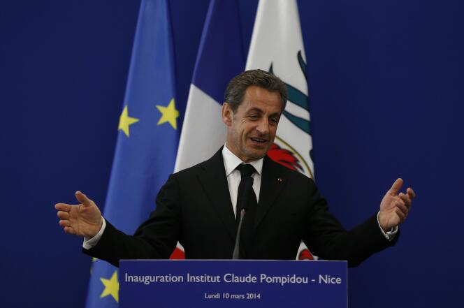Nicolas Sarkozy lors de l'inauguration de l'Institut Claude Pompidou à Nice, en mars.